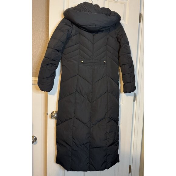 Cole Haan Women's Long Maxi Puffer Coat Hood S Small Down Quilted NEW - Picture 9 of 14